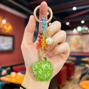Llavero <span class=keywords><strong>de</strong></span> Manzana con Diamantes Completos, Cadena <span class=keywords><strong>de</strong></span> Teléfono con Cuentas <span class=keywords><strong>de</strong></span> Cristal, Decoración Colgante para Mochila, Nuevo Pequeño Regalo para Niña - Product Image 6