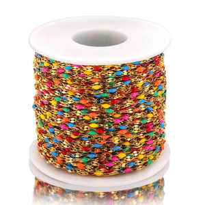 Chaîne Aceworks en acier inoxydable plaqué or 18 carats, forme irrégulière, effet goutte d'huile, pour la fabrication de bracelets, colliers et bijoux DIY, chaîne en vrac - Product Image 5