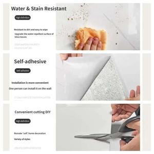 Pannello Murale per Cucina e Doccia in PVC Impermeabile, Ecologico, Fonoassorbente, Moderno Adesivo Murale Effetto Marmo per Bagno e Soggiorno - Product Image 4