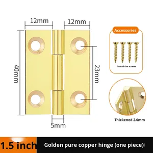 Thiết Kế Hiện Đại Tất Cả Các Đồng Cửa Mini Bản Lề Dày Đồng Nguyên Chất Bản Lề Nhỏ Cho Hộp Đồ Trang Sức Gấp 1.5 2 2.5 Inch Brass Bản Lề - Product Image 6