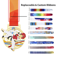 Médailles de récompense en métal de 7,5 cm, souvenirs, cadeaux, couleurs personnalisées, électroplaquage, médaille de taekwondo pour les champions sportifs