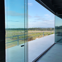 Terrasse Extérieur Une Voie Horizontal Moderne Grand Verre Aluminium Fenêtres et Portes Coulissantes Pour Balcon avec Serrure