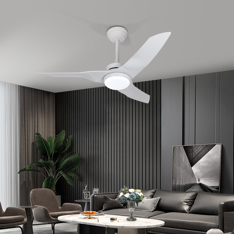 Smart control with 3 colors led source dc motor 6 speed bldc led ceiling fan with light