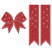 Personnalisé Cristal Rouge Cristal Hot Fix Chaleur Strass Transfert Bling Applique Prêt à Presser pour Cheer Bow Strip Danse Cheveux Noeud Papillon