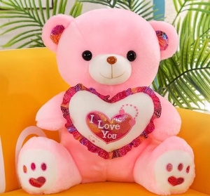 Oso de Peluche de San Valentín - Diseño Personalizado de Corazón de Amor, Regalo de Peluche Suave para Novia - Product Image 2