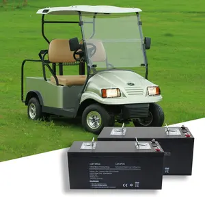 Baterai asam timbal 12.8v 100AH 150Ah tegangan rendah, baterai lithium ion ke mobil golf dapat diisi ulang