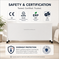 Aura Factory Direct PW1200 Pemanas Panel Inframerah Pintar 1200W Tuya WiFi IP44 Aman untuk Kamar Mandi, Pemasangan di Langit-langit, Kontrol Sentuh Jarak Jauh
