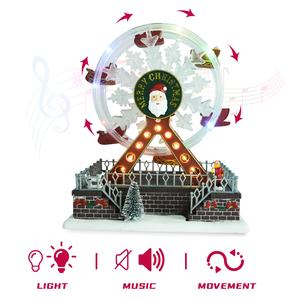 Caja de música de la rueda de la fortuna de Navidad iluminada con Led de varios colores parpadeantes personalizados - Product Image 4