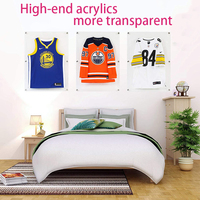 Vitrines d'exposition pour t-shirts en acrylique transparent, boîte murale, présentoirs pour maillots, vitrine haut de gamme pour chemises