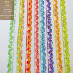 Pizzo in Poliestere Economico con Ricami Colorati, Bordure in Pizzo <span class=keywords><strong>e</strong></span> Paillettes, Produttore di Pizzo Africano - Product Image 1