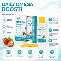OKTW Omega-3 DHA EPA Bandes Orales Saveur Menthe Naturelle Fraise Favorise la Santé des Yeux, du Cœur et du Cerveau Complément Alimentaire En Stock