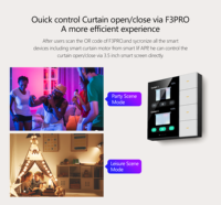 Interruptor de Luz Inteligente Inalámbrico Zigbee TUOAN de 3.5 Pulgadas, Interruptor de Pared con 4 Relés y 8 Escenas de Atenuación, Compatible con Tuya
