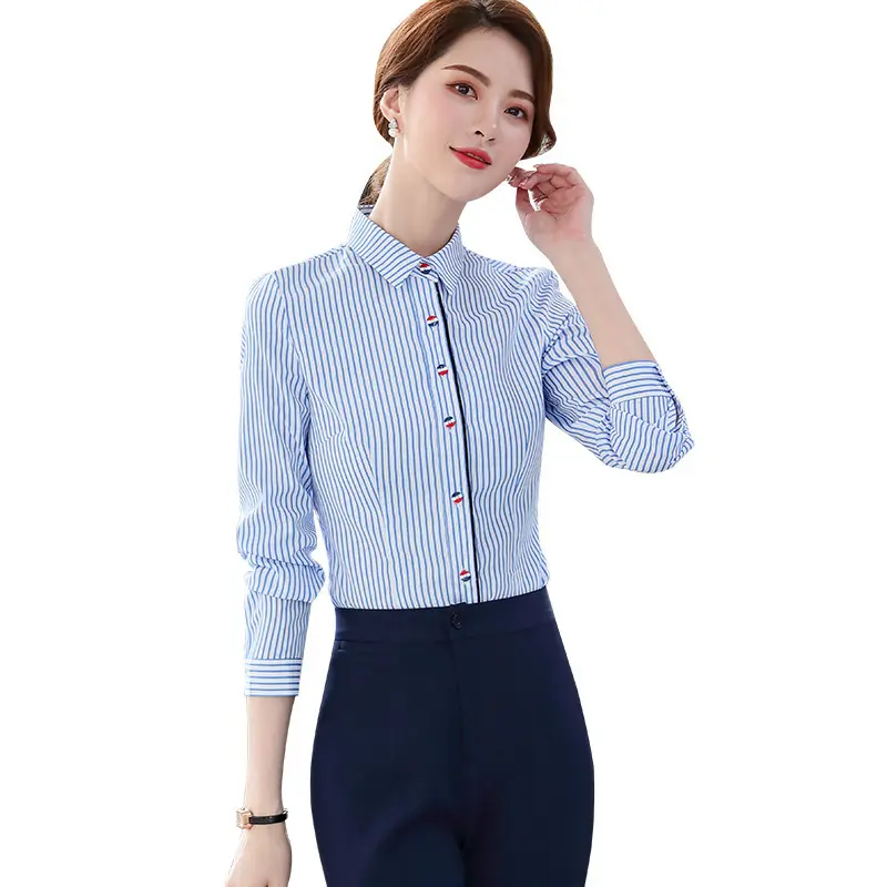 Office uniform designs for women clothing formal women's long sleeve shirt and blouses