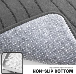 Tapis de bain ultra-absorbant à motif ondulé, écologique, en terre de diatomée, antidérapant puissant, séchage rapide, avec support en PVC - Product Image 4