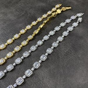 <span class=keywords><strong>Chic</strong></span> tinh tế hiphop Iced Fancy thời trang Bling sang trọng lát pha lê baguette cụm chuỗi quần vợt - Product Image 6