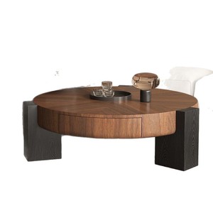 Ensemble de <span class=keywords><strong>table</strong></span> basse Majlis arabe du Moyen-Orient <span class=keywords><strong>Table</strong></span> de rangement ronde en noyer pour la maison intérieure - Product Image 2