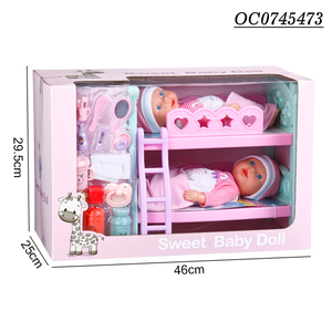 Poupée bébé en plastique de haute qualité de 12 pouces, jouet pour filles avec <span class=keywords><strong>lit</strong></span> - Product Image 2