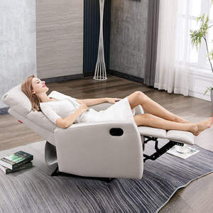 Nuova Poltrona Reclinabile Manuale in Pelle con Ampio Schienale, Design <span class=keywords><strong>Moderno</strong></span> Stile Europeo per <span class=keywords><strong>Soggiorno</strong></span> - Product Image 3