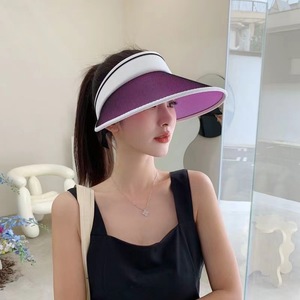 Chapeau de soleil pour femme à visière large, changeant de couleur, protection UV, respirant, style coréen, pour l'extérieur - Product Image 1
