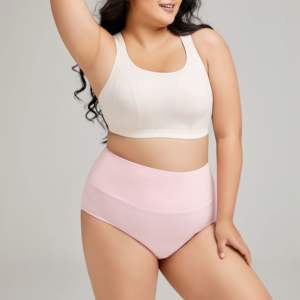 Damen Plus Size Höschen Hohe Taille Modale Baumwoll hose Bauch Kontrolle Hochela tische Panti M-6XL Bambus Brief Plus Size Unterwäsche - Product Image 5