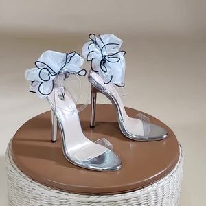 Sandales à talons hauts pour femmes, style sexy, motif floral, nouvelle collection 2025, pour soirée, mariage, talons aiguilles - Product Image 2
