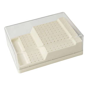 Porta Frese Dentali 168 Fori Scatola Organizer in Plastica ABS con Coperchio Trasparente per Gambo FG RA - Product Image 2