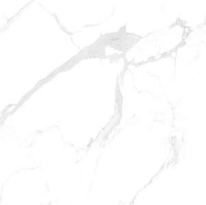 Carreaux de porcelaine émaillée brillante 60x60cm, antidérapants, effet marbre Karara blanc, de haute qualité, couleur blanche, pour salon. - Product Image 2