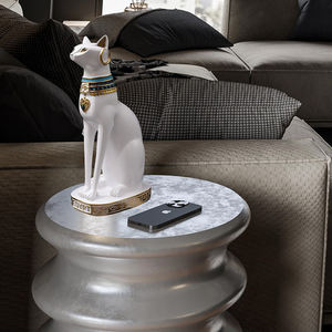 Estatuas de gatos egipcios talladas a mano estatua de animales decoración resina gatos blancos figuritas para el hogar Decoración del Hogar África Artificial A178 - Product Image 4