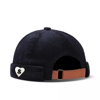 Chapeau Docker sans bord en velours côtelé avec logo brodé sur mesure Vente en gros