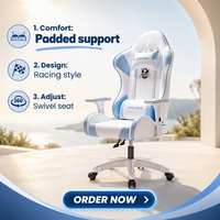 Grande chaise de gaming ergonomique avec accoudoirs, revêtement en cuir, design moderne et minimaliste, confort longue durée pour la maison, la chambre et le bureau