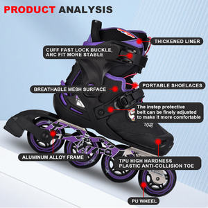 Chaussures de patinage à roulettes en ligne de Slalom Junior réglables professionnelles patins à roulettes de sécurité de haute qualité pour les enfants - Product Image 4