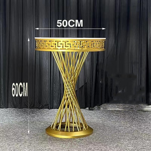 Soportes para Mesa <span class=keywords><strong>de</strong></span> Postres, Pedestales Dorados para Tartas, Decoración, Soporte para <span class=keywords><strong>Flores</strong></span>, Pedestal <span class=keywords><strong>de</strong></span> Metal Dorado para Bodas y Fiestas - Product Image 6