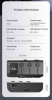 Cargador de Coche Inalámbrico Superrápido con Pantalla Digital y Tres Tomas para Encendedor de Cigarrillos para iPhone, Samsung, Android, 12-24V