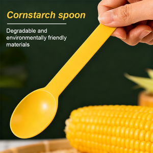 ช้อนทำจากแป้งข้าวโพดแบบปรับแต่งได้ ช้อนโยเกิร์ตย่อยสลายได้ทางชีวภาพ ช้อนไอศกรีมแบบใช้แล้วทิ้งที่เป็นมิตรกับสิ่งแวดล้อม - Product Image 4