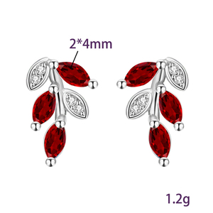 9 Minimalist 2*4mm Marquise Cut Natural <b>Stone</b> Leaf Stud Earrings 925 Sterling Silver Korean Style Trending Jewelry - Product Image 6
