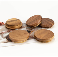 Couvercles en bois personnalisés à pression avec joint en silicone pour bocaux à bougies, bouchons hermétiques et anti-fuite pour bocaux de conservation alimentaire en verre