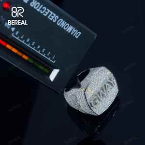 Bague Hip Hop personnalisée cultivée en laboratoire avec nom de diamant Vente à chaud pour homme Bague de champion en diamant créée en laboratoire en argent 925 - Product Image 3