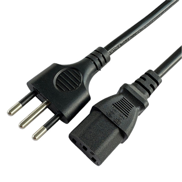 IEC-C13 Power Cable Italian Plug Italy Standard 220V 3 Pin for Laptop PC Computer 1.5m Power Cord Cable