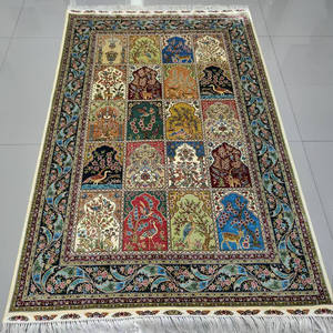 พรมไหมลายโอเรียนทัลเปอร์เซียสี่ฤดู ขนาด 4x6 ฟุต พร้อมลายบาค์ติอาเรียร์ บาค์ติยาเรียร์ พาราไดซ์ การ์เด้น สำหรับตกแต่งห้องนอนสไตล์อิสลาม - Product Image 1