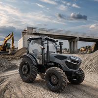 Tracteur agricole professionnel robuste à châssis renforcé, 120 CV, 4 roues motrices, diesel, forte capacité de charge