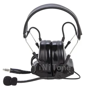 YiNiTone 7.1mm NATO tactical headset black Tactical Headset Earpiece Microphone For Two Way Radio walkie talkie