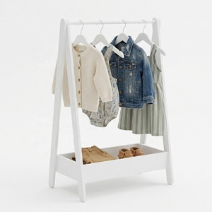 Armario <span class=keywords><strong>de</strong></span> Madera para Niños Pequeños, Independiente, Personalizado, para Exhibición <span class=keywords><strong>de</strong></span> Ropa, Almacenamiento <span class=keywords><strong>de</strong></span> Ropa para Bebés y Niños, Perchero - Product Image 5