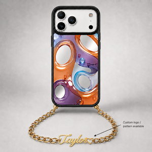 Funda <span class=keywords><strong>de</strong></span> Teléfono con Cadena Metálica <span class=keywords><strong>de</strong></span> Diseño Moderno para <span class=keywords><strong>iPhone</strong></span> 18 17 16, Correa <span class=keywords><strong>de</strong></span> Pulsera Dorada <span class=keywords><strong>de</strong></span> Lujo, Linda y Femenina, con Logotipo Personalizado, Funda Espejo Resistente a Impactos - Product Image 1