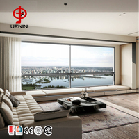 Ventanas Corredizas de Vidrio sin Marco Horizontales Antirrobo, Vista Panorámica, Estética Minimalista para Sala de Estar y Dormitorio, Más Vendidas