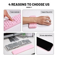 Ensemble de tapis de souris en mousse à mémoire de forme rose mignon, tapis de souris de jeu, repose-poignet pour clavier, coussin ergonomique de dessin animé pour le bureau et la maison