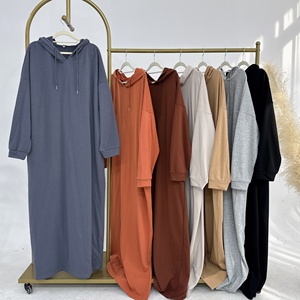 New hoodie abaya Womens Dresses hàng ngày mặc 100% tinh khiết cotton abaya giản dị Dresses lỏng abaya phụ nữ hồi giáo ăn mặc hồi giáo quần áo - Product Image 6