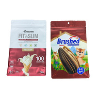 Sachet refermable personnalisé en aluminium pour snacks, avec impression couleur, pochette verticale à fermeture éclair pour graines de melon, noix et fruits secs