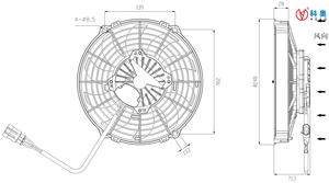 冰箱汽车空调冷却系统用9英寸无刷冷凝器风扇12V/24V KLNFW173 <span class=keywords><strong>SPAL</strong></span>风扇IP68 96W - Product Image 4