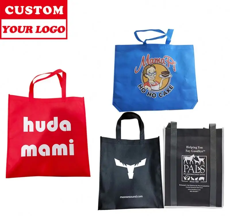 Tas jinjing LOGO pesanan khusus dengan Logo kustom menerima tas tote lipat logo kustom tas bukan tenunan