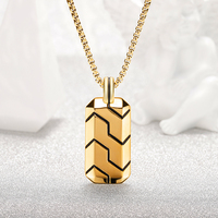 Pendentif militaire rectangulaire texturé en acier inoxydable pour homme – Bijou raffiné pour colliers et pendentifs tendance